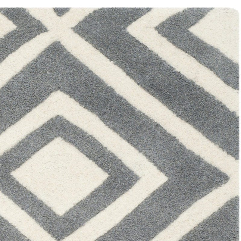 Huntersville Geometric Wool Hand Woven Area Rug, Rectangle 61 x 91 cm
