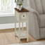 Table d'appoint, bout, table d'appoint, 2 niveaux, étroit, lampe, tiroir de rangement, placage, placage, transitionnel
