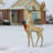 55 in. Crystal Champagne Standing Buck with LED Lights