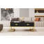 Table basse moderne moderne noire avec 4 tiroirs et base dorée de 47,3 po (table incluse seulement)-121084905