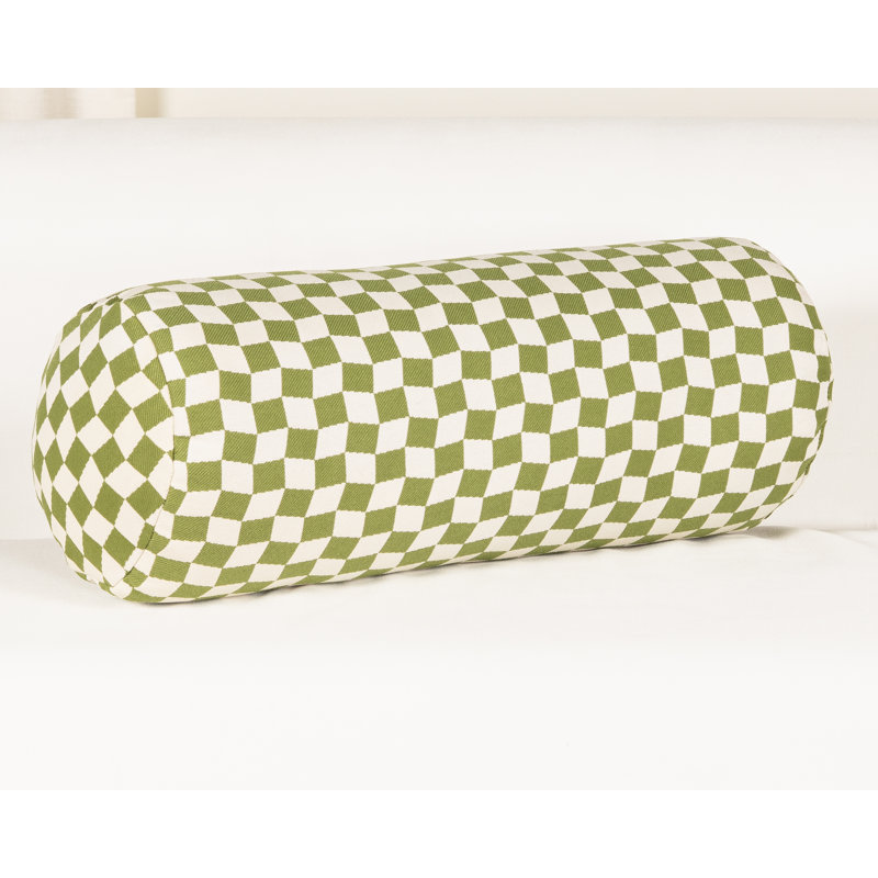 Coussin décoratif Terrace, Vert géométrique, Traversin H 8 po x l 21 po