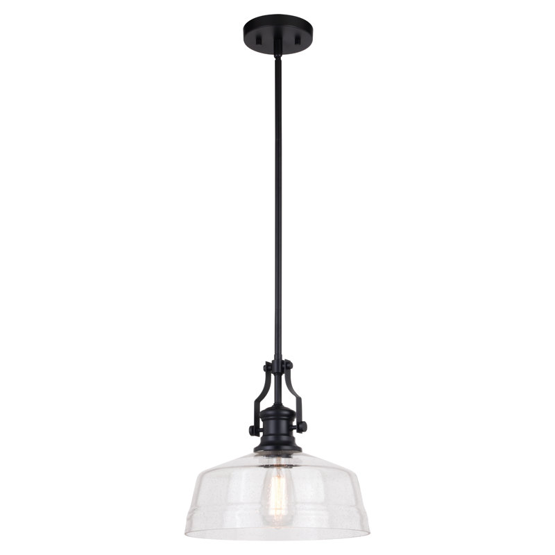 Manville 1 - Light Dome Pendant, 17" H x 12" W x 12" D, Black