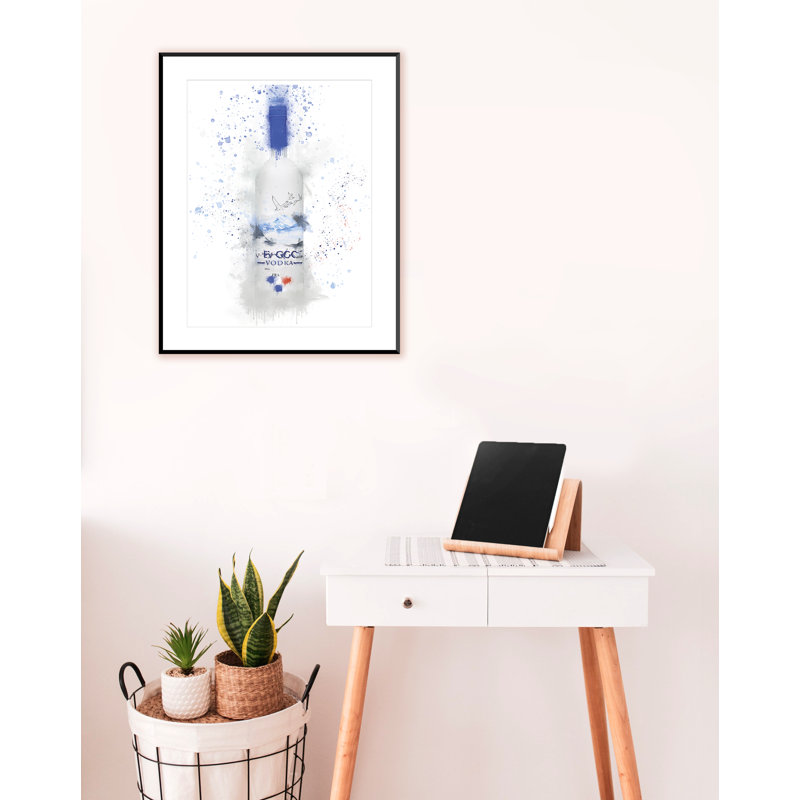 Grey Vodka Bottle - Single Picture Frame Print