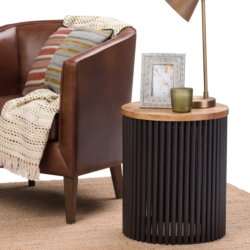 Table d'appoint Demy en naturel / noir