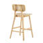 Ensemble de 2 tabourets d'intérieur en bois massif, finition naturelle, siège ergonomique | Idée de cadeau
