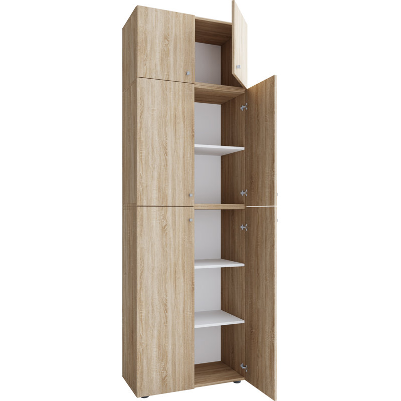 Alixia 70 cm W Mobile Filing Cabinet, Natural brown