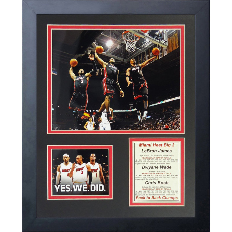 Souvenirs encadrée à trois dunks miami heat