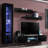 Letson 85" Modern Floating Wall Mounted Entertainment Center with 16-Color LED Lighting, High Gloss Finish-1671529084