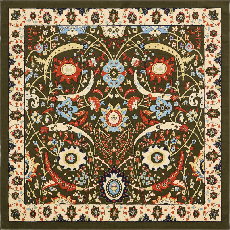 Britannia Floral Indoor Rug, Square 8'