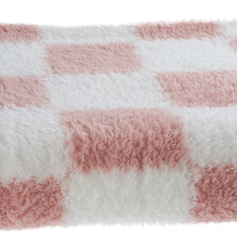 Living and Home Blanket, Pink;White, 200cm x 120cm