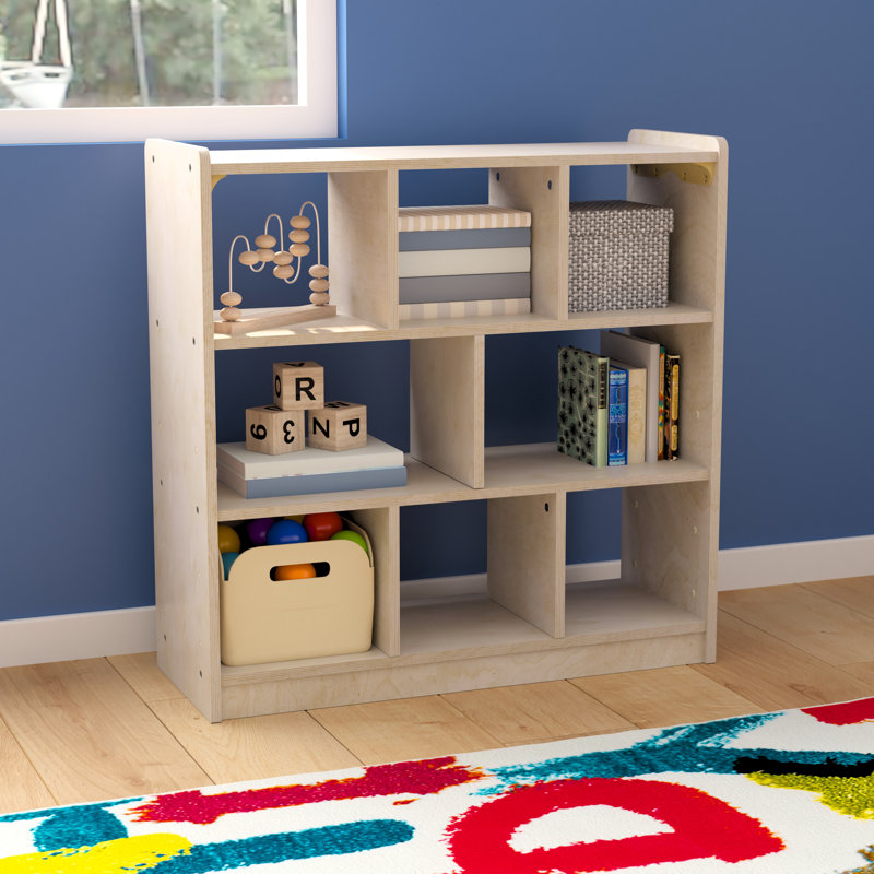 Natural Brown Birch 8-Cube Kids Storage Unit