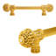 Carpe Diem Hardware 7648R-11AB Versailles Satin Fleur De Lys 12 inches c.c. long pull large finial with Swarovski Crystals with 5/8 reeded center in Satin-736108359-736108355