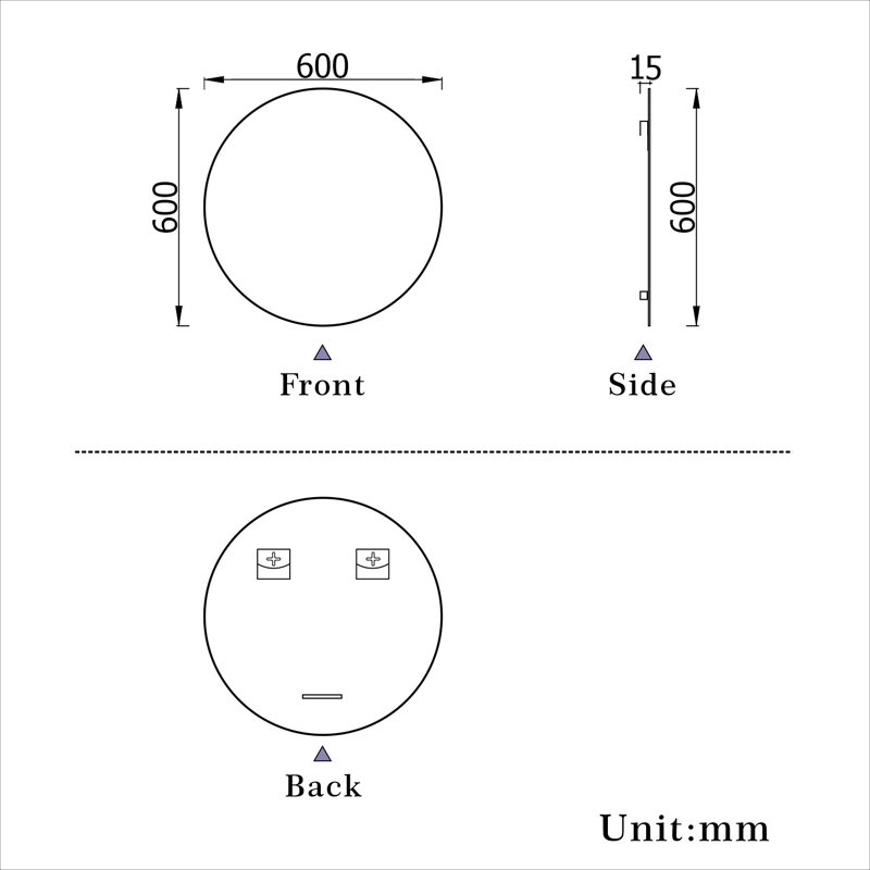 Resheka Round Mirror, 60cm x 60cm