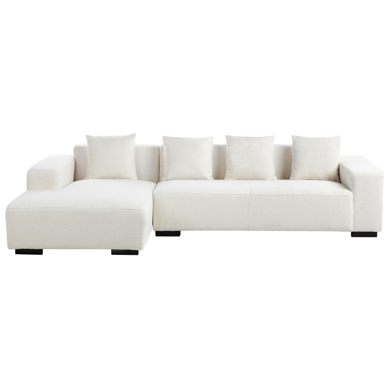 Alhan 4 Seater Corner Sofa , Right Hand Facing, White