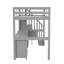 Lit mezzanine simple avec bureau et double rangement, rangement gris-979425821