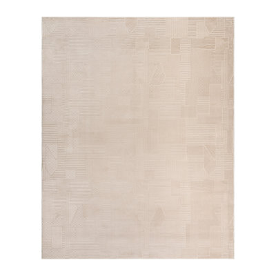 Tapis d'intérieur à motif géométrique beige Mickle Dearra