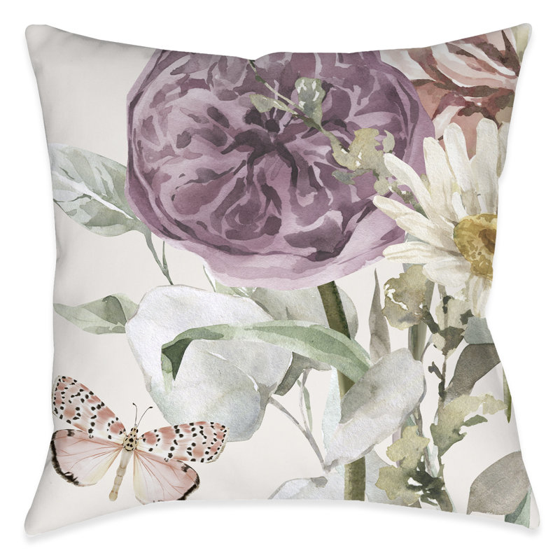Coussin décoratif en polyester mauve Wildflower