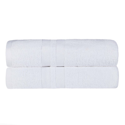 Ultra-Soft Cotton Solid Double Line Dobby Border Medium Weight Quick-Dry Bath Towel
