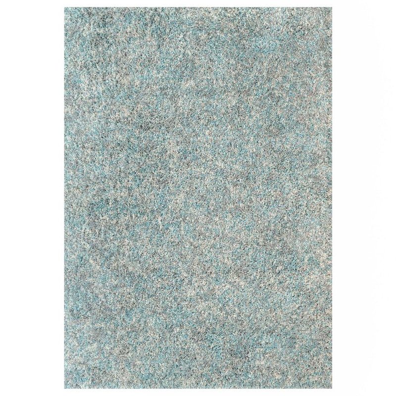 Doniece Blue Grey Shaggy Rug Soft Fluffy Deep Pile Mottled Warm Bedroom Mat, Rectangle 160 x 230cm