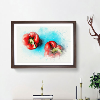Two Red Bell Peppers in Abstract - Picture Frame Graphic Art Print