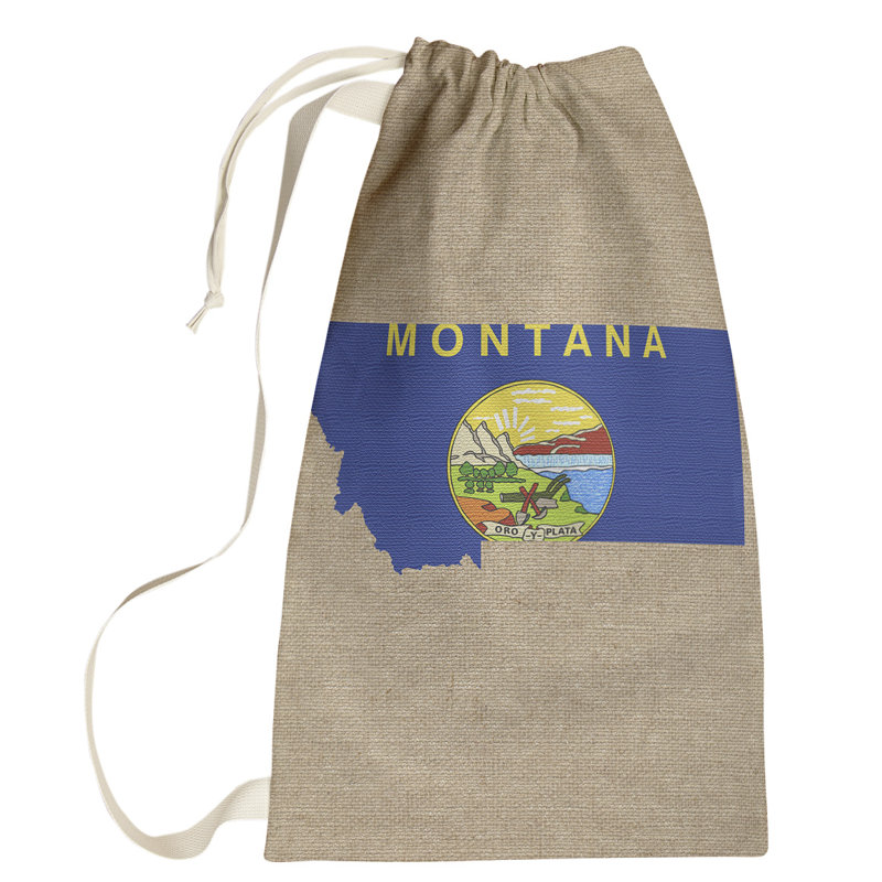 Sac à linge united states flag, Beige bleu jaune, Petit H 64 po x l 20 po x P 1,5 po, Vermont