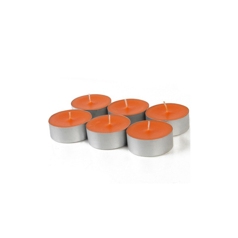 Bougie de photophore en étain surdimensionné, Orange, Ensemble de 12