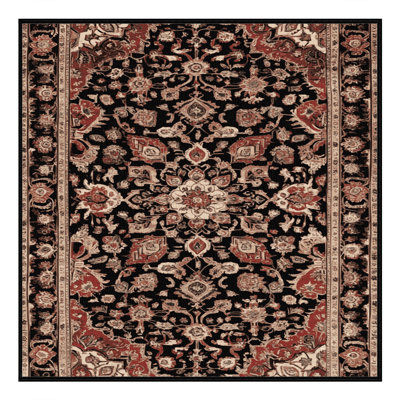Machine Washable Persian Brown Area Rug