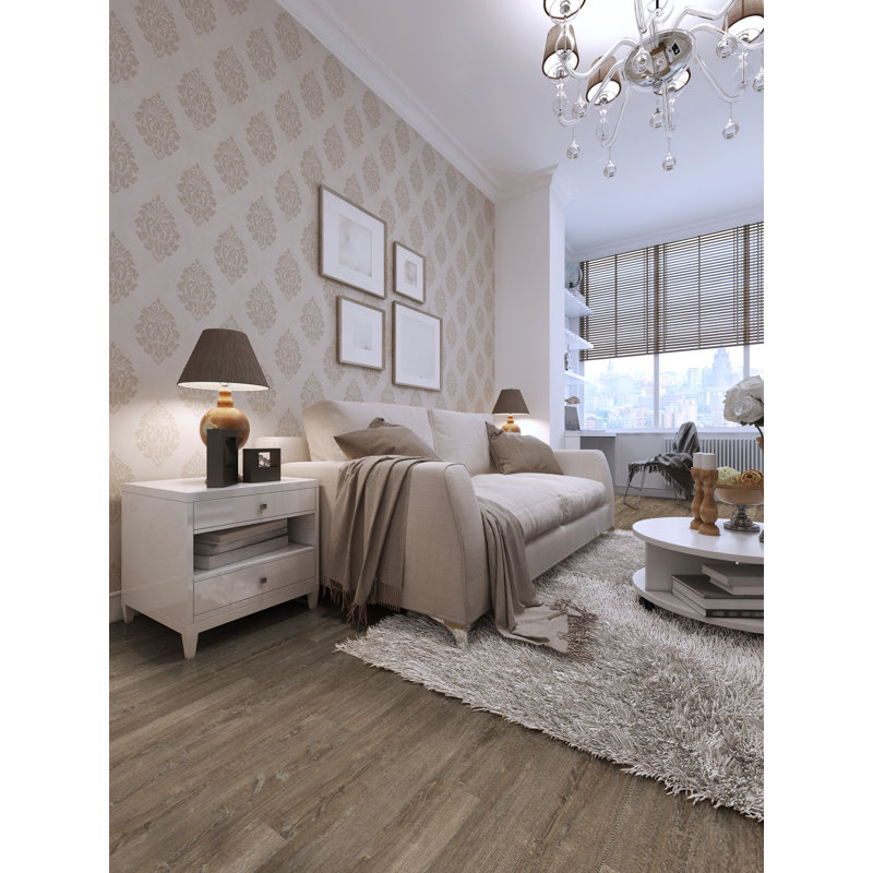 Planche de vinyle de luxe en chêne 7 po x 48 po x 5 mm