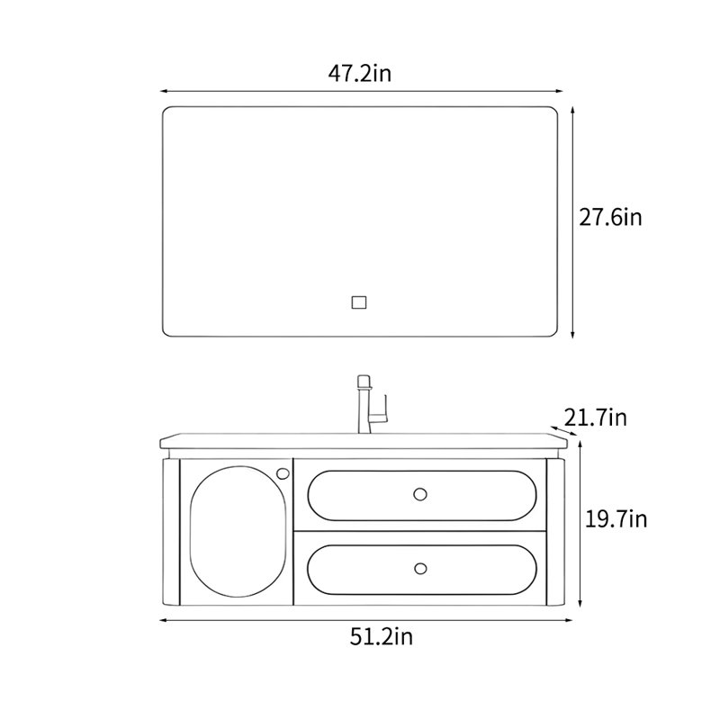 Modern stylish bathroom Vanity, White