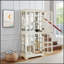 Vitrine antique avec portes en verre et tablettes réglables pour objets de collection, quatre portes-1399450697