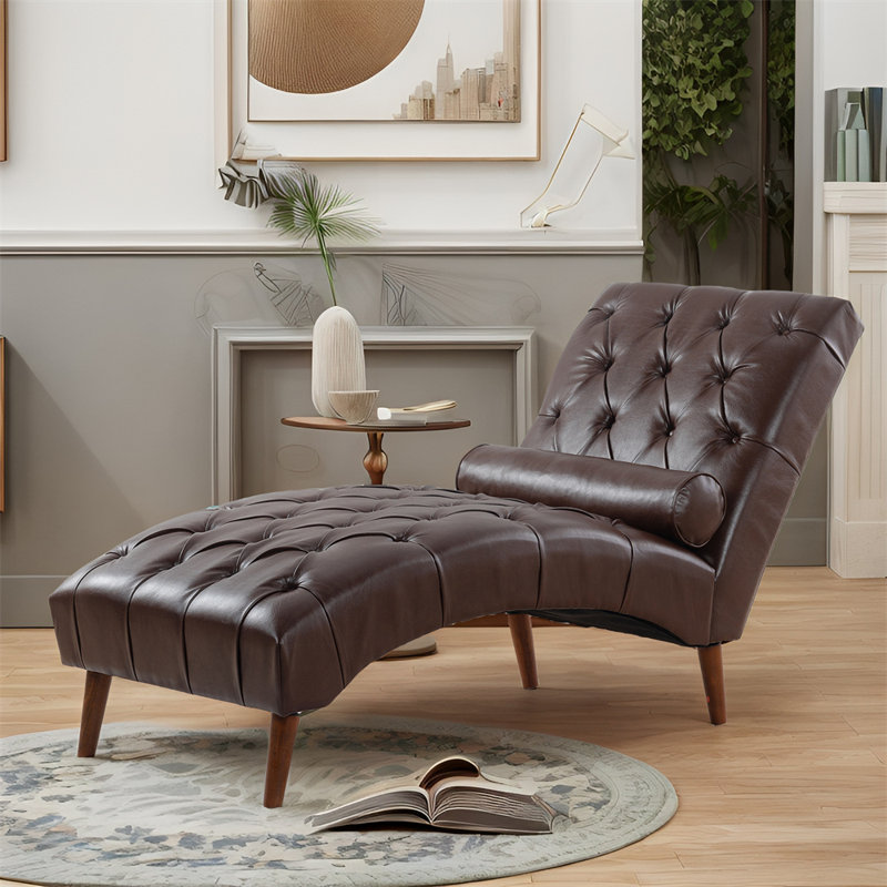 Myrthe Upholstered Accent Chair, Brown Polyurethane