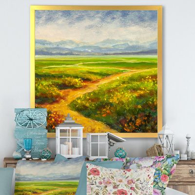 Chemin vers un champ floral coloré II - Peinture