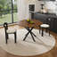 Retractable Dining Table, Round Dining Table, Extendable Dining Table, 6-Person Carbon Base, Modern And Simple Solid Wood Veneer Dining Room Furniture (42 Inches Extended To 58 Inches)