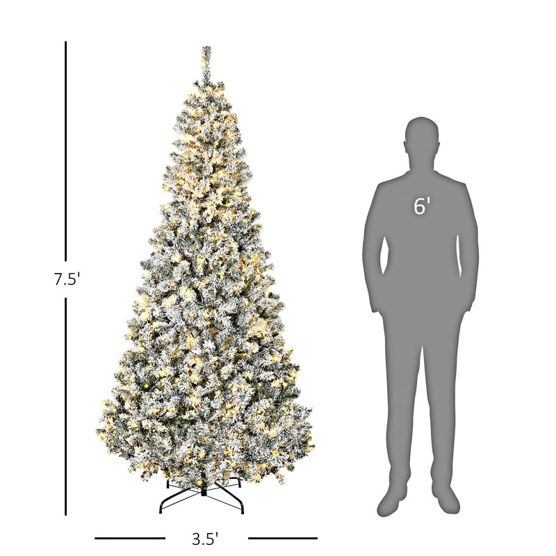 Grand arbre de Noël artificiel pré-éclairé, 7'5"