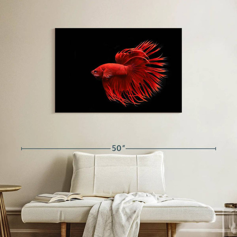 Grandiose Red Betta Fish, 26" H x 39" W
