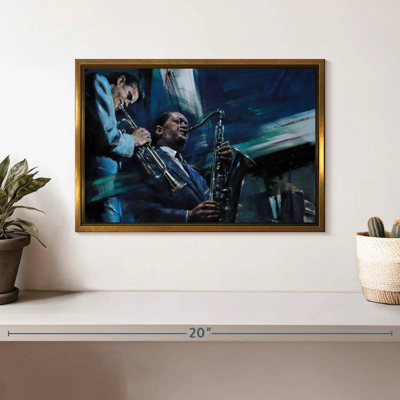 Blue Cool, Floating Frame Gold, 13" X 9"