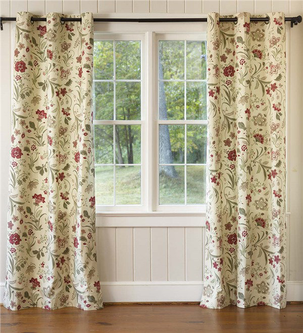Plow & Hearth Floral Cotton Tailored 40'' W Window Valance in | Wayfair