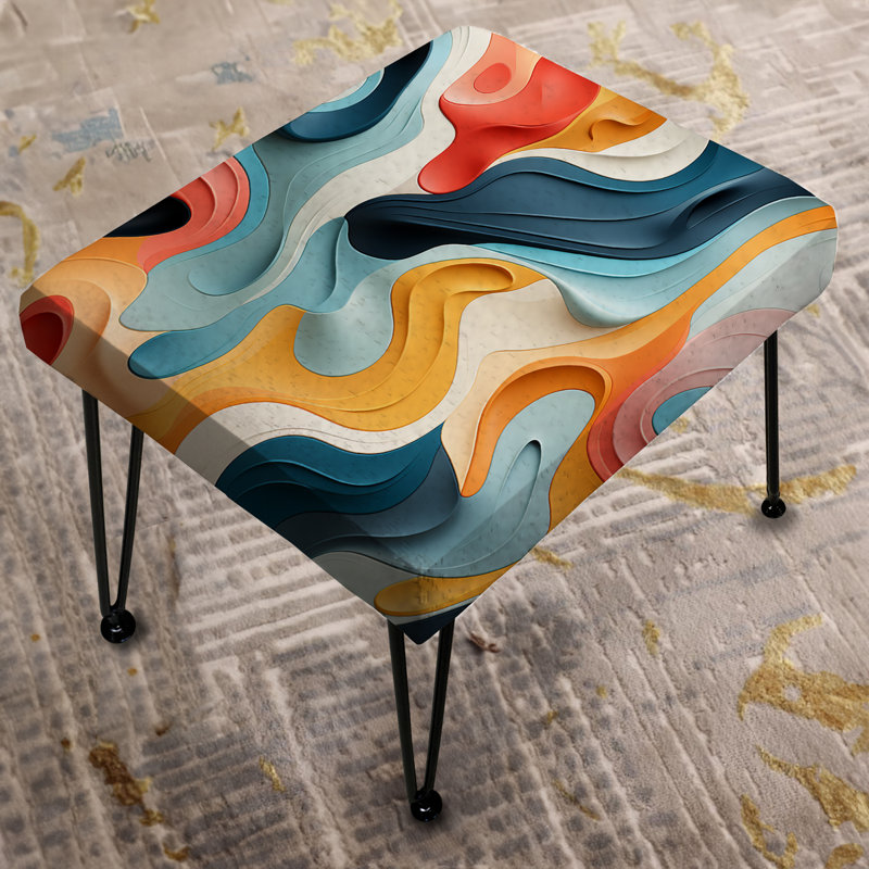 Verve éclectique moderne coloré - Repose-pieds rectangulaire éclectique
