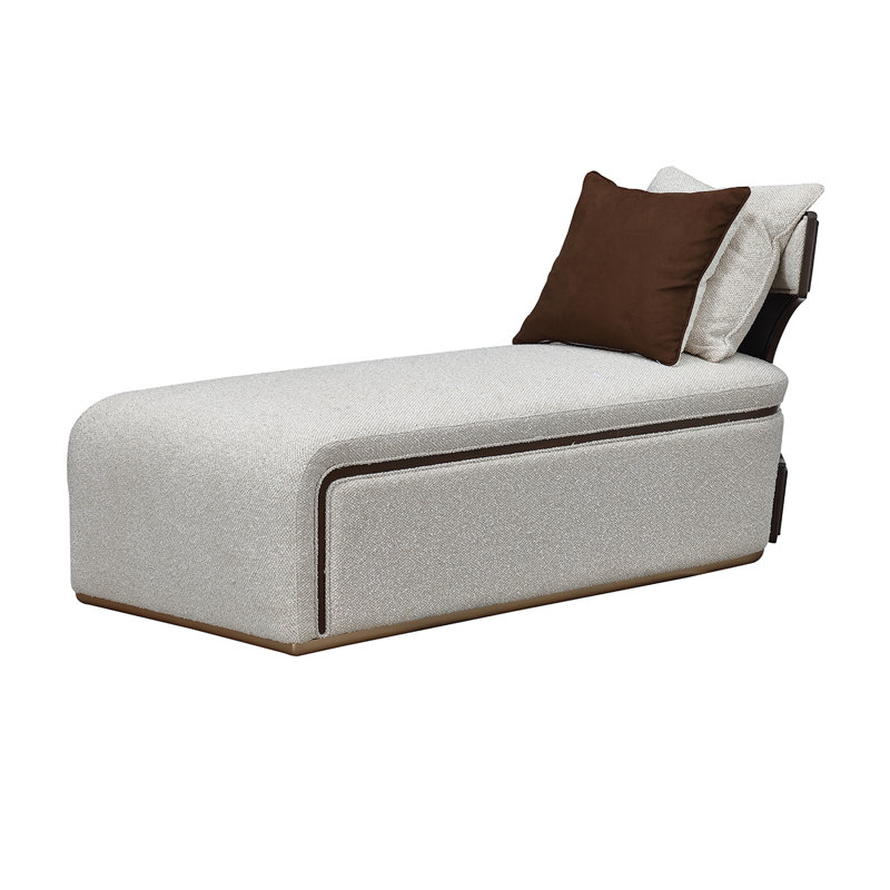 West Kensington Chaise - Buff/Seal Salt Caramel, Espresso Wood