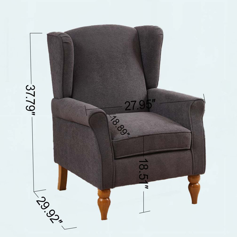 Fauteuil d'appoint à dossier haut, Gris foncé antique