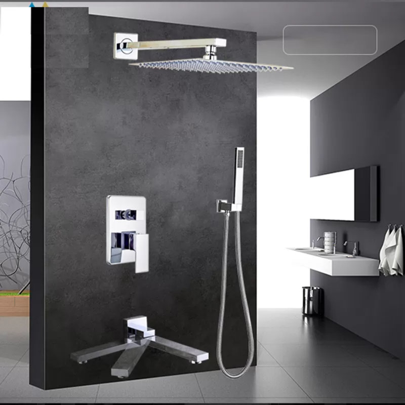 10 Inch Brushed Nickel Wall-Mounted Shower System with Thermostatic Control and Handheld Spray