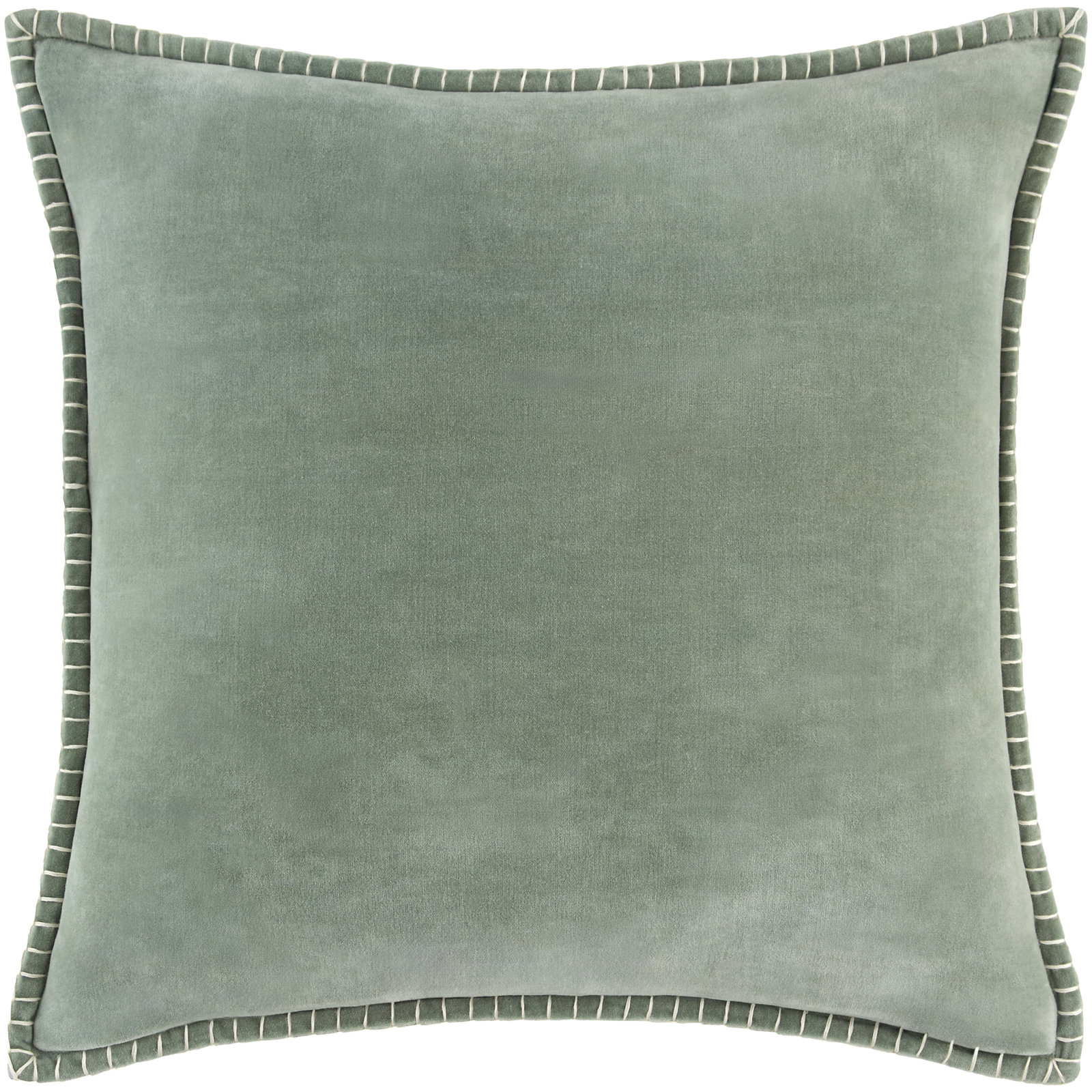 Montrose Cotton Pillow Cover, Green, Square 22", Duck Down