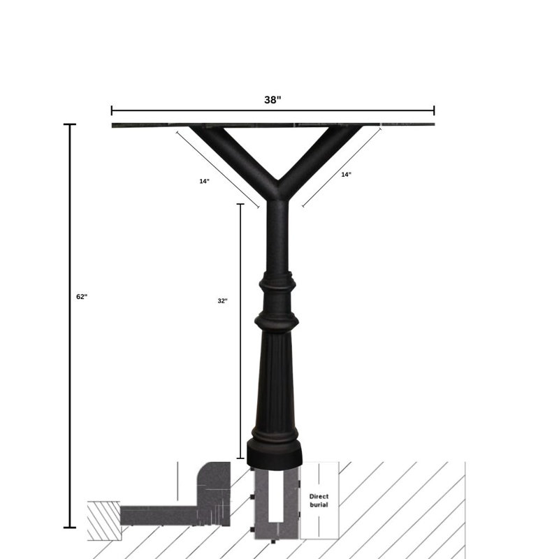 Penfield 62'' H Flute Multi-Mount Post