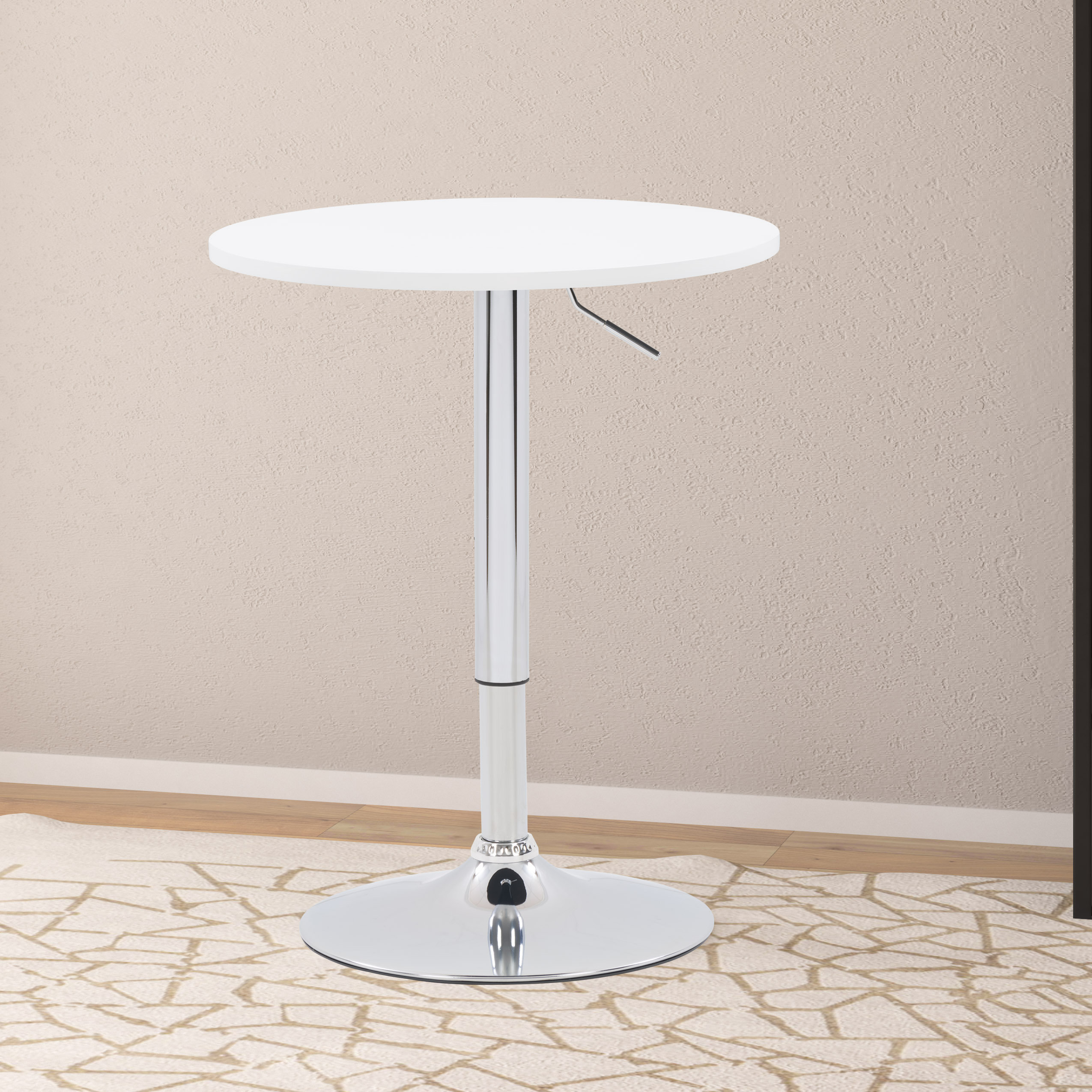 Orren Ellis Decicco Round Metal Base Adjustable Height Dining Table ...