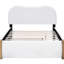 Lit double tapissier double avec lit gigogne, polaire blanc pour lit gigogne et bois de pin, tête de lit Better Sleep-121104283-121104282