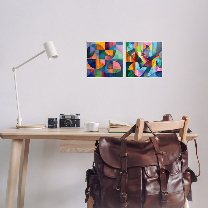 «Eye Catching Abstract Shapes», ensemble de 2 plaques murales par Lazar Studio
