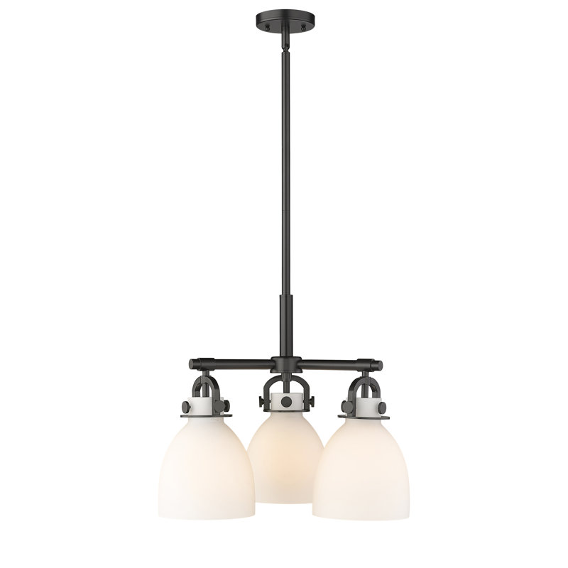 Luminaire suspendu sur tige 7 lumières Sloatsburg, Blanc mat, Noir mat