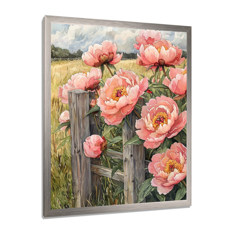 Cummingham - Décoration murale florale, H 20 po x l 12 po, Picture Framed, Argent argent