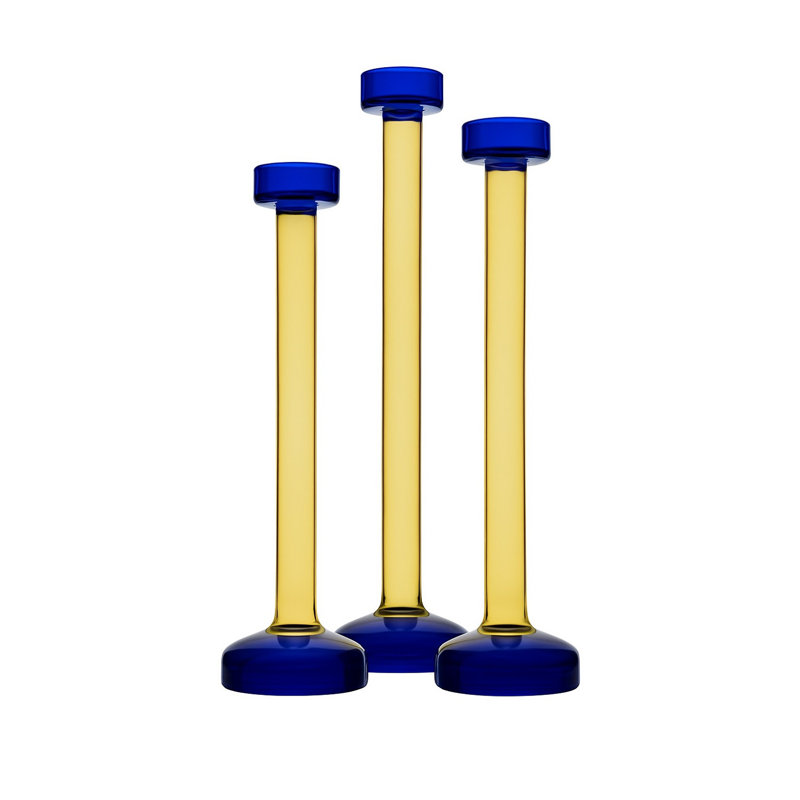 Bougeoir en verre Montana - jaune moyen, H 11,25 po x l 3 po x P 3 po, Jaune