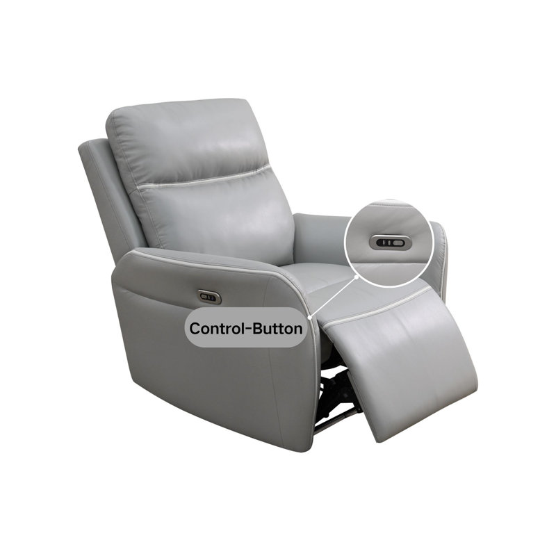 Fauteuil inclinable électrique 36 po en cuir respirant avec lumière DEL et port USB